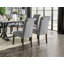 Ensemble classique de 2 chaises d'appoint, chaise capitonnée à boutons, chaise de salle à manger rembourrée à dossier en volutes, chaise de cuisine-611537503