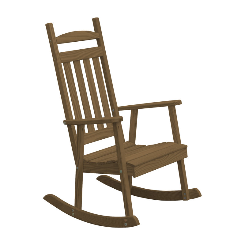 Chaise berçante en bois massif Beda Classic, Teinte champignon
