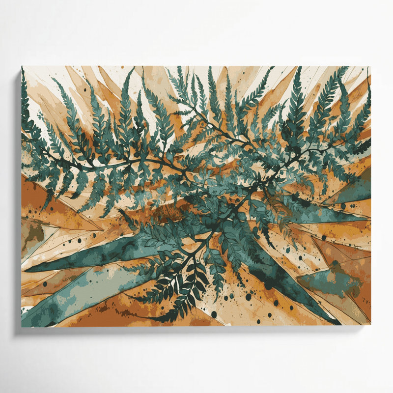 «Southwestern Plants Desert Fern 159», art mural sur toile verte, H 12 po x l 18 po