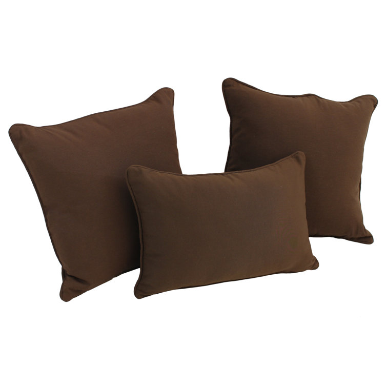 Solid Colour Cotton Blend Reversible Throw Pillow