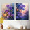 «Hortensia campagne et lumière», ensemble de 2 impressions murales florales en métal