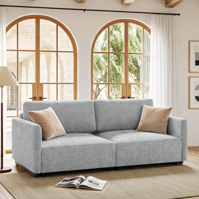 Upholstered Convertible Sleeper Sofa with Pull-Out Bed