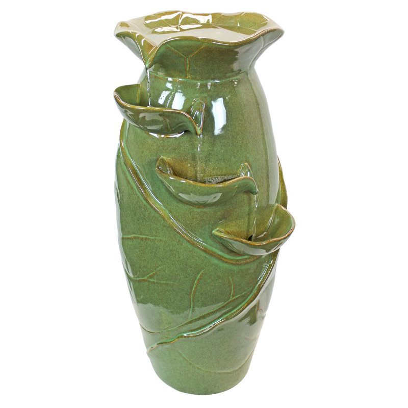 Ceramic Cascading Vines Garden Tiered Fountain