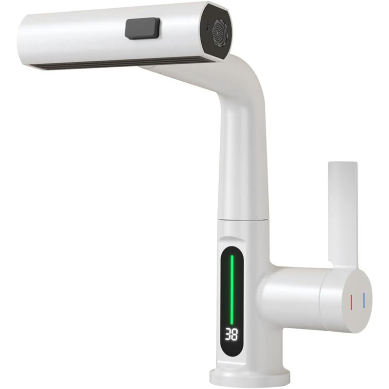 Robinet de salle de bain à un trou, Blanc