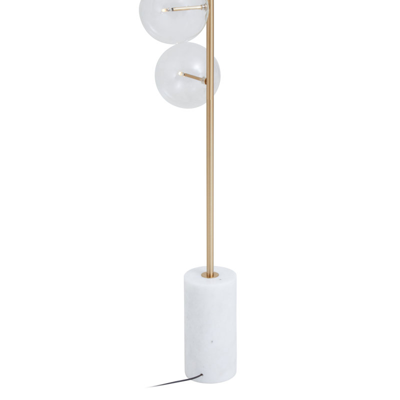 Anselma 190cm Column Floor Lamp, Gold/White