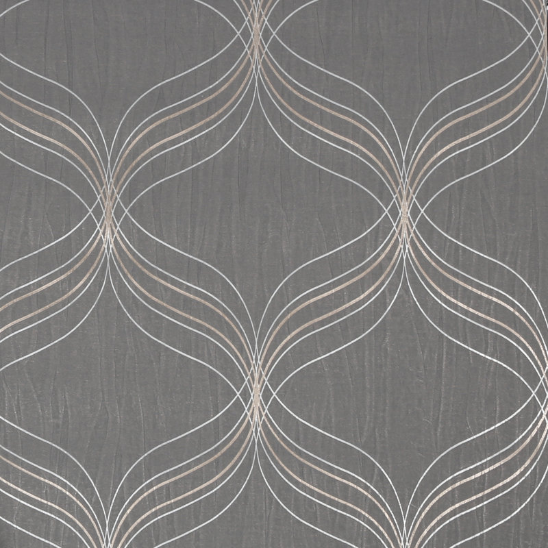 Geometric Vinyl Metallic Wallpaper Double Roll, Gray