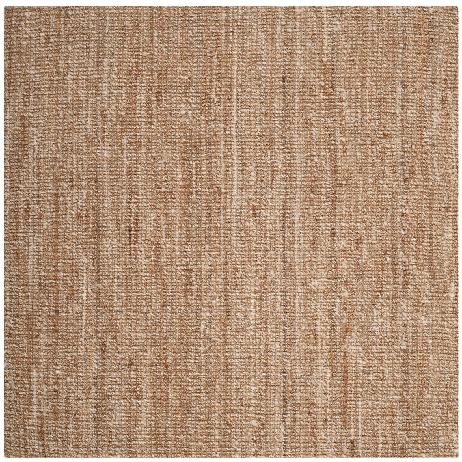 Alda Natural Ivory Hand-Woven Jute Rug, Square 6'
