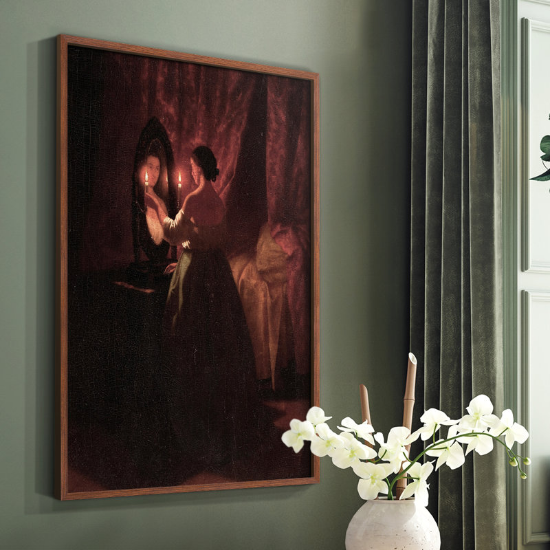 "Vintage Portrait Print", ensemble encadré sur toile, Papier encadré brun, H 10 po x l 8 po