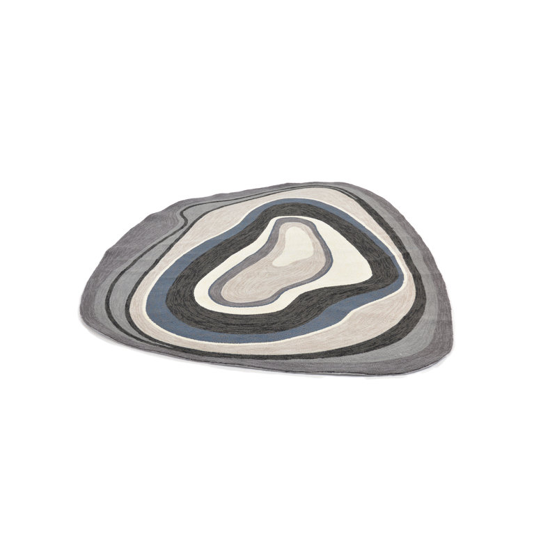 Geometric Area Rug, Oval 4'7" x 6'7"