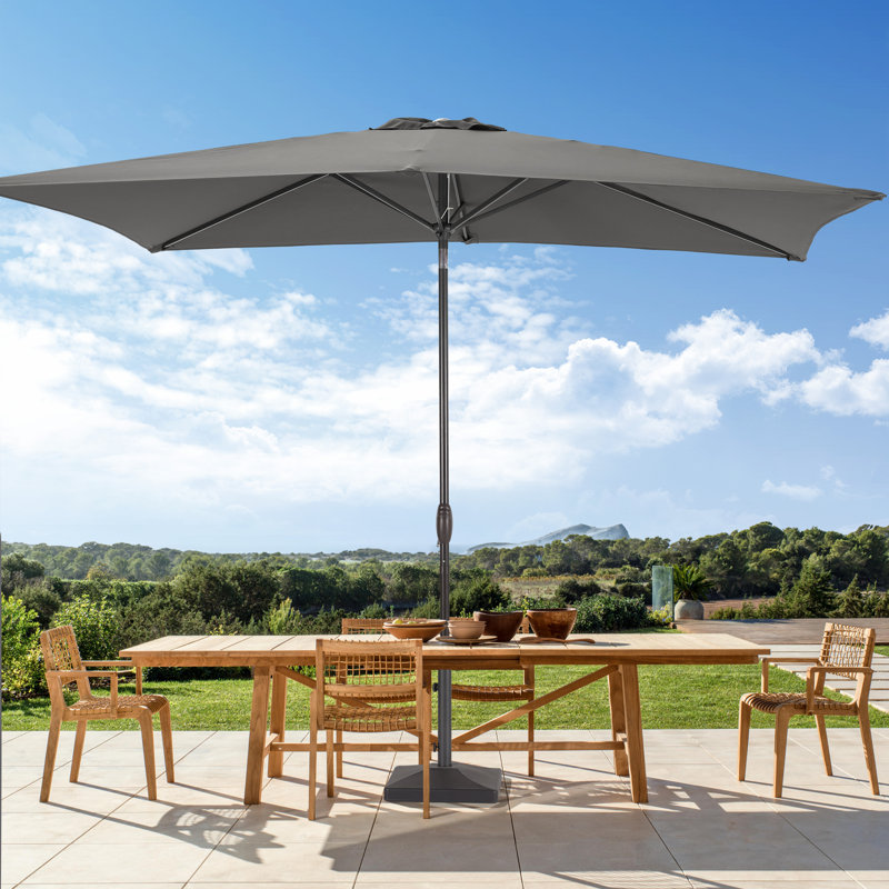 Parasol de marché rectangulaire 72 po x 108 po Samentha, Gris