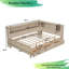 Lit de jour Farmhouse avec tablettes de rangement et 3 tiroirs - Structure en bois massif, finition blanc antique, sans sommier-312318526