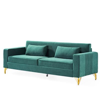 85.8" Velvet Couch For Living Area, Black 3 Seater With Modern Classic Design, Luxurious, Easy Care Room , Appeal, Soft Comfort, Simple Maintenance Steps