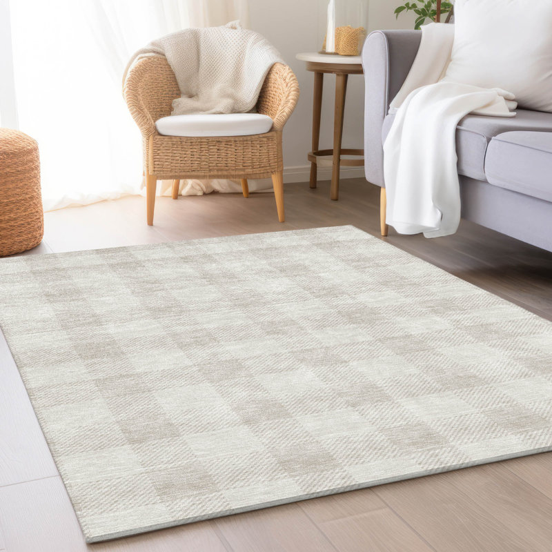 Tapis ivoire Prisco lavable à la machine de qualité supérieure, Rectangle 2 pi 6 po x 3 pi 10 po