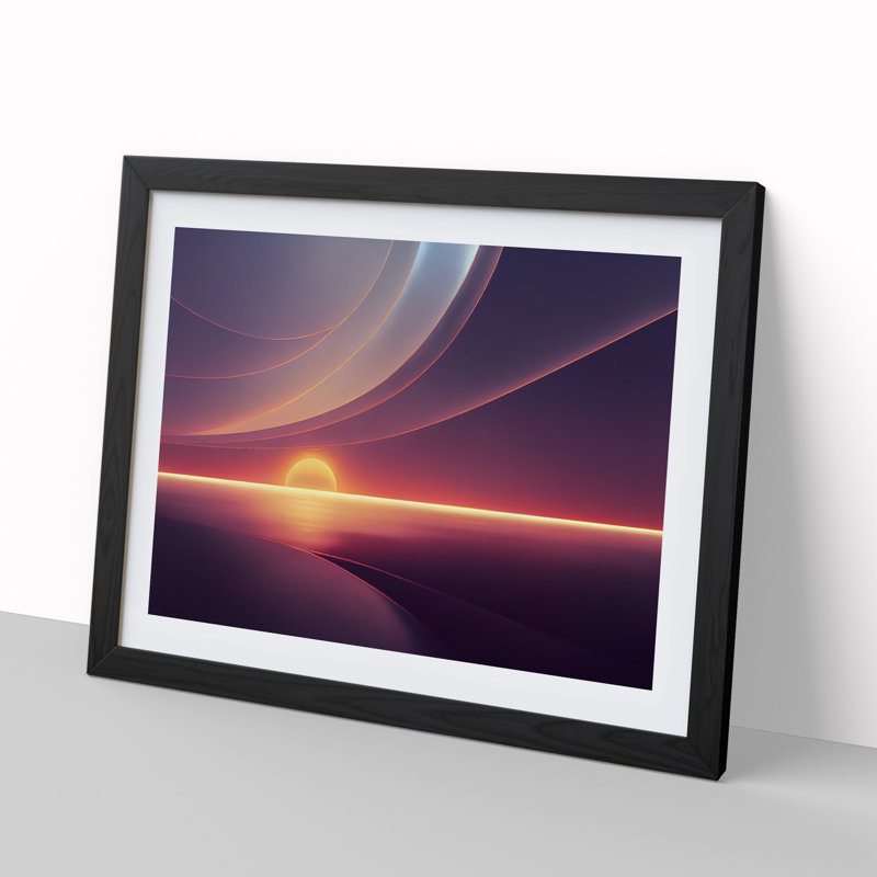 XH1022-6185X Modern Sunset Vol.1 - Single Picture Frame Print, Black Framed, 34cm H x 46cm W x 2cm D