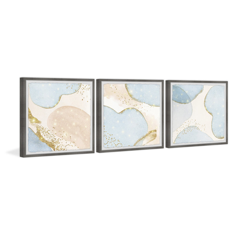 Abandoned Coast by Marmont Hill - 3 Piece Single Picture Frame Painting Set, 45cm H x 45cm W x 3.81cm D