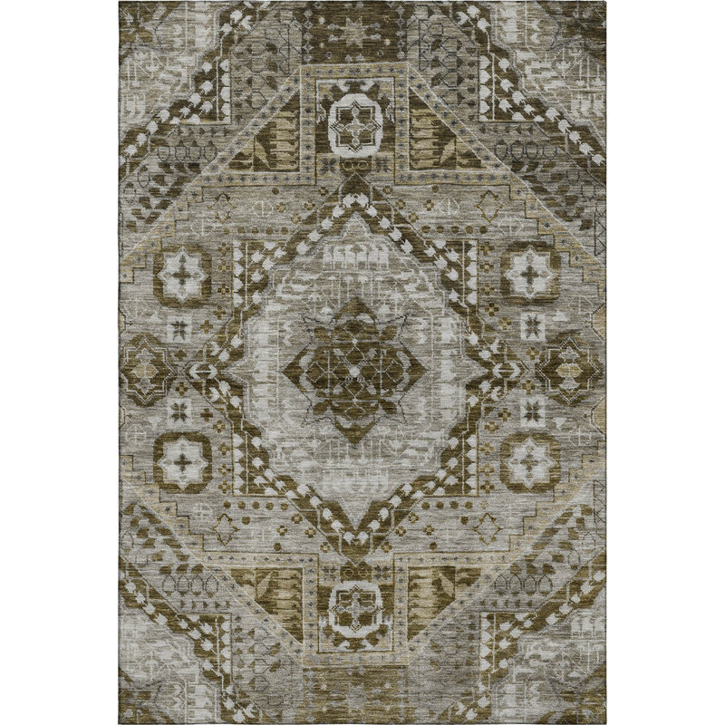 Premium Machine Washable Mayfield AMF1924 Diamond Rug, Rectangle 10' x 14'
