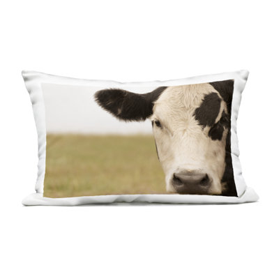 Rustic Cow Stare Outdoor Printed Pillow design by J:L Design