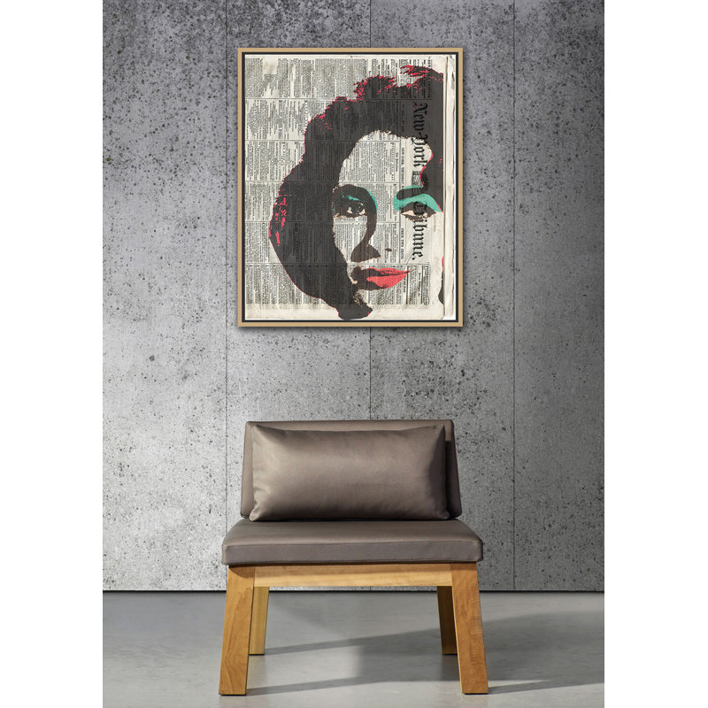 " Liz Taylor ", 42" H x 32" W x 2" D, Gold Framed