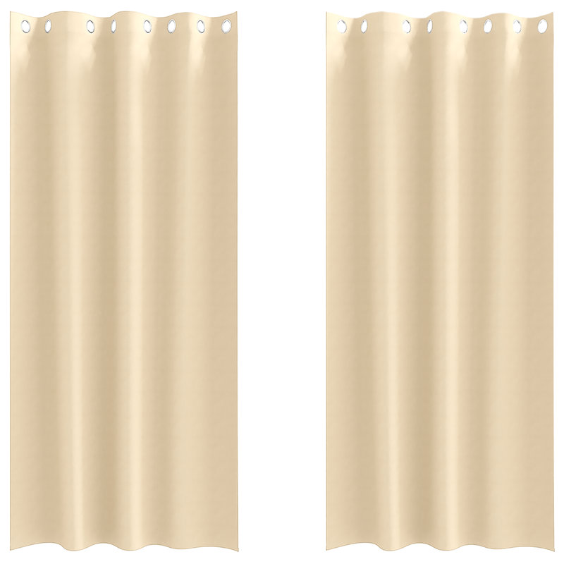 Tacorian Curtain Pair, 140cm Width x 260cm Drop, Cream