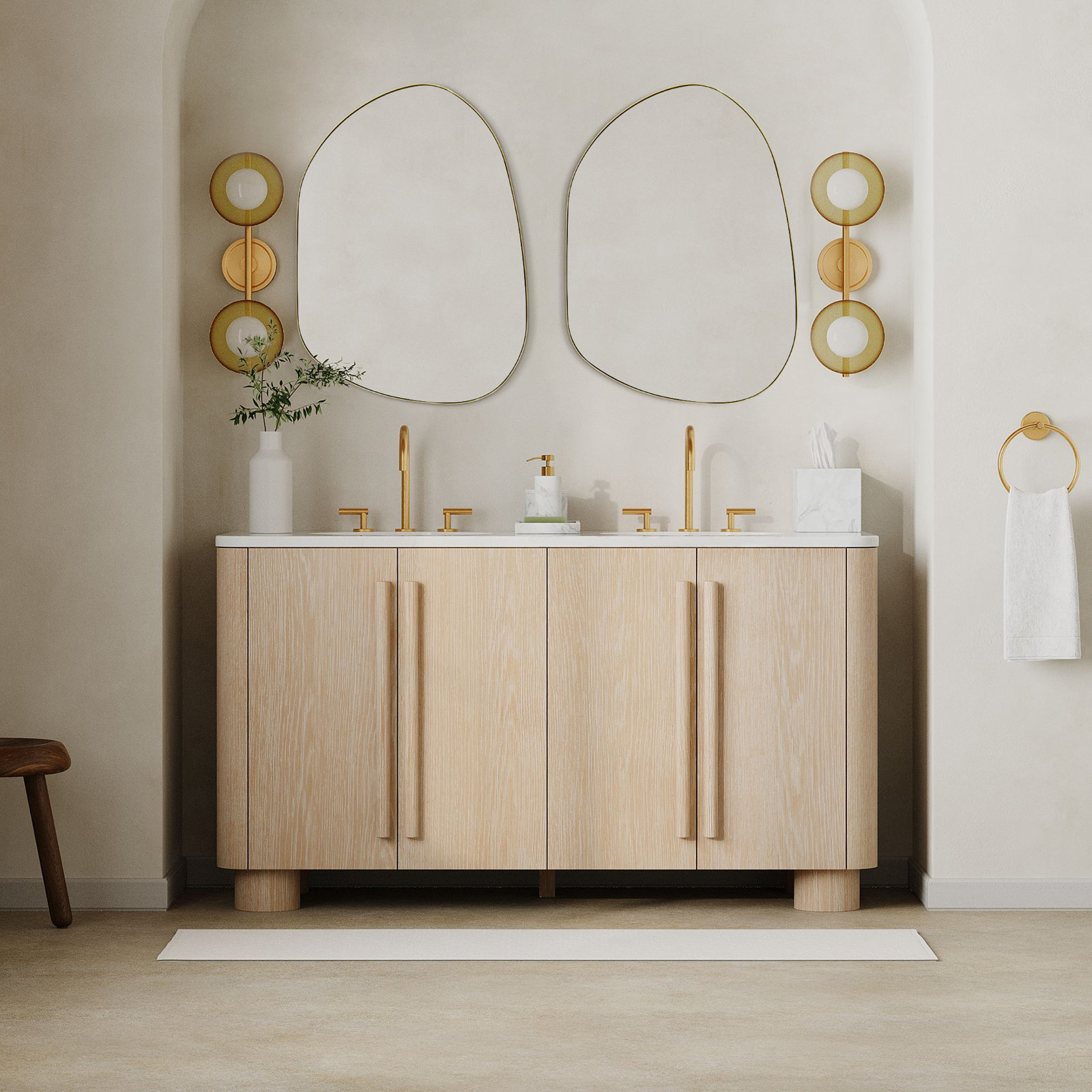 Stainless Steel Mirror, Brushed Gold, 30" x 40"