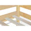 Lit superposé simple au-dessus d'un lit simple avec glissière, échelle, porte, barrières de sécurité, lit superposé en bois de pin massif, naturel-1908998715