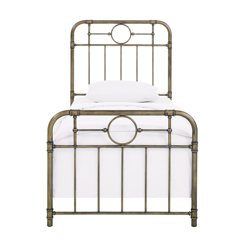 Bronny Metal Open-Frame Bed, Bronze, Twin