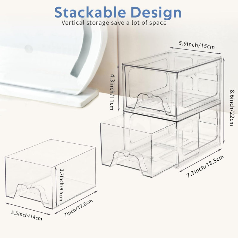 6-pack Stackable Acrylic Storage Drawers