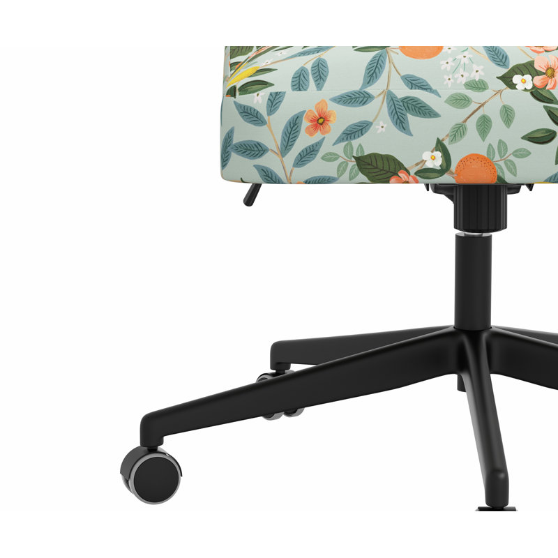 Chaise de bureau Brynn, Lin menthe RPC Citrus Grove, Noir