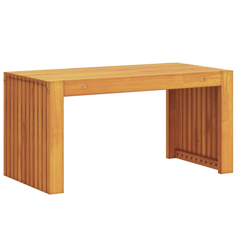 Side Table Oil Natural Solid Acacia Wood Garden Outdoor Accent Terrace, 35" H x 70" W x 35" L