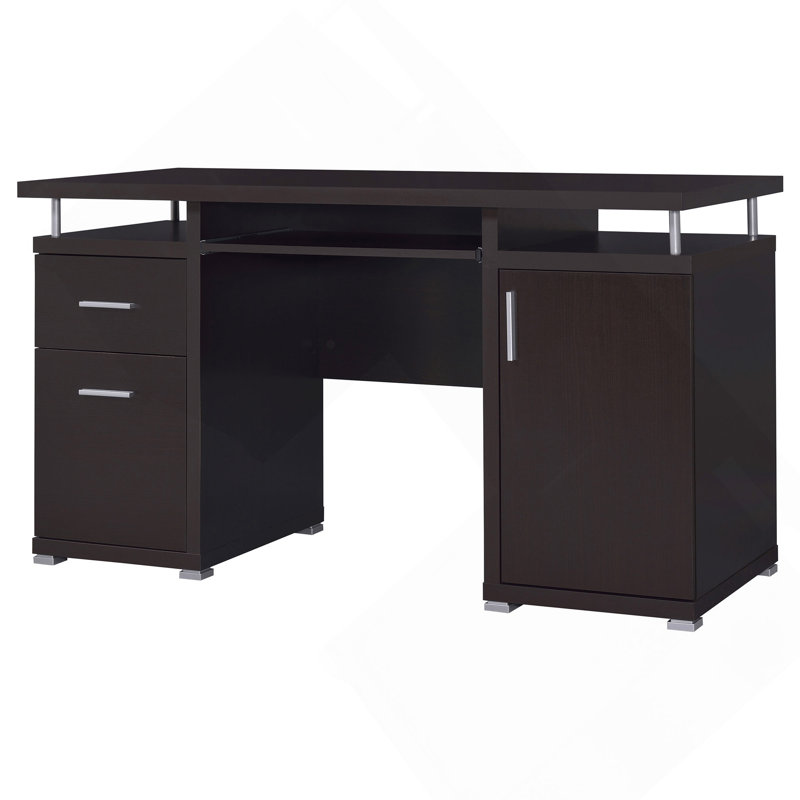 Bureau d'ordinateur avec 2 tiroirs et armoire