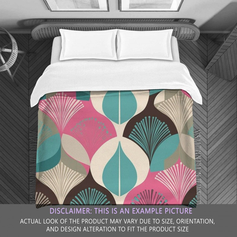 Funky Bedding, Queen Comforter, Pink/Green Geometric