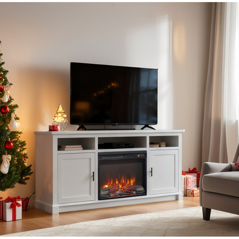 Foyer électrique encastrable 23 po, radiateur mince avec ensemble de bûches et flamme réaliste, télécommande avec minuterie, protection contre la surchauffe