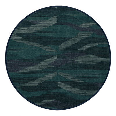 Machine Washable Abstract Blue Area Rug