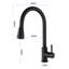 Robinet de cuisine extractible à jet, conception en acier inoxydable noir mat, buse rotative à 360 °, poignée simple pour une gestion simple de l'eau et robinet à réglage de la température avec douchette extractible, durabilité