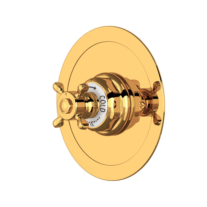 Edwardian™ Era 3/4" Round Thermostatic Trim without Volume Control, English Gold