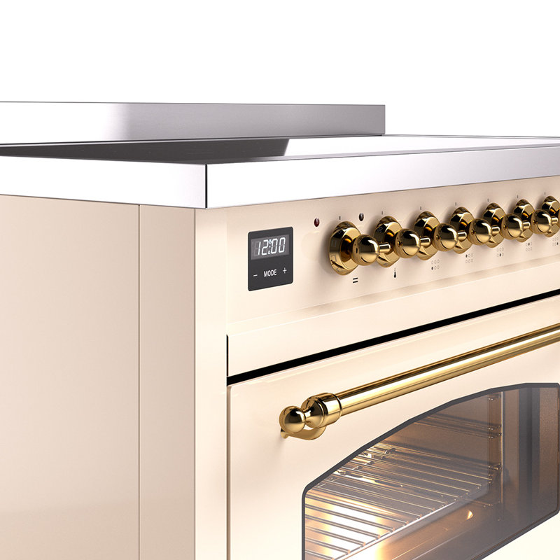 Cuisinière à induction 48 pouces avec 6 éléments à induction ILVE Nostalgie II Series (porte en verre)