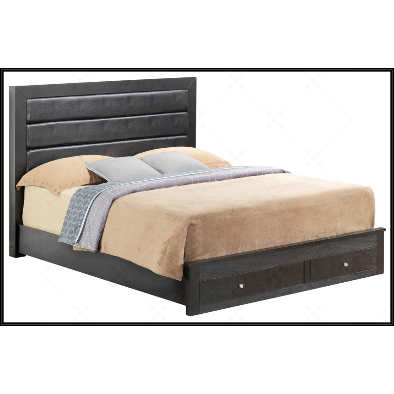 King Storage Bed, Black, King