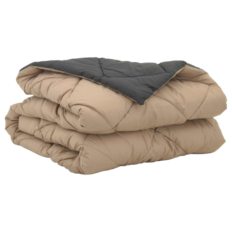 Microfiber Solid Colour Bedspread, 140 x 200 cm, Anthracite/Taupe