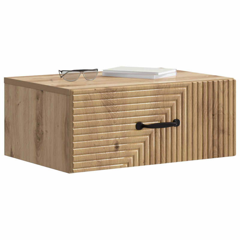 49cm W Manufactured Wood Bedside Table, Artisan Oak