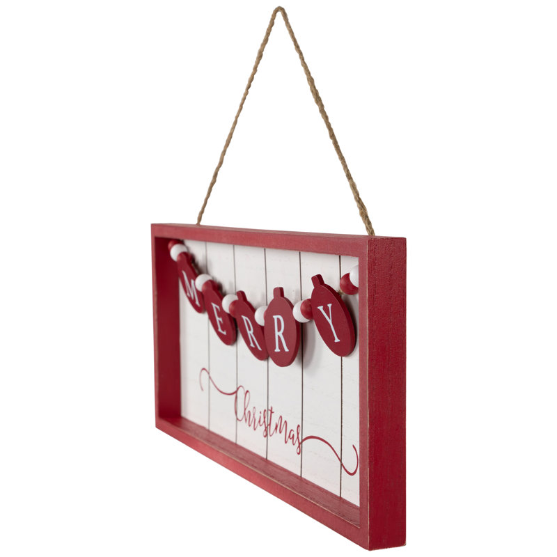 14 "Merry Christmas", panneau mural suspendu en bois