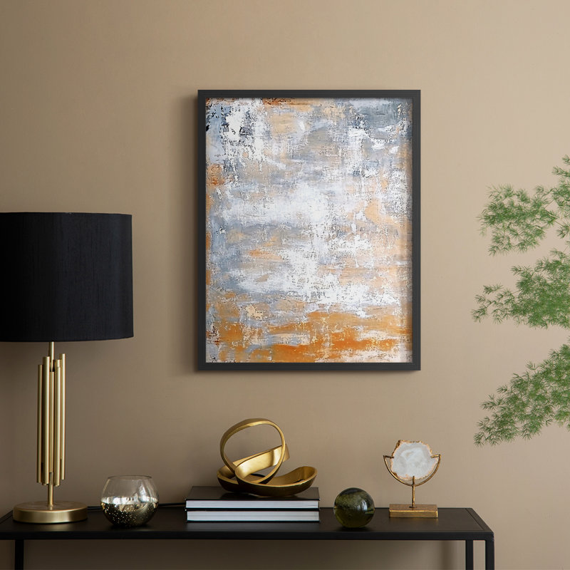 «Abstract CCXCVII», reproduction encadrée - prête à être accrochée - fabriquée aux États-Unis, 10" H x 8" W, Noir