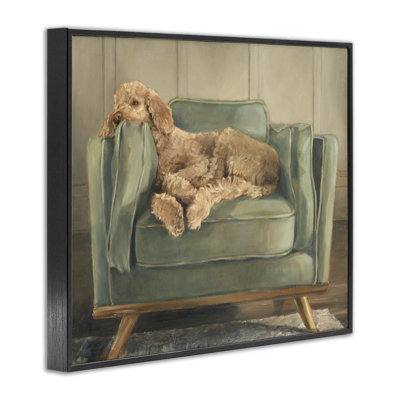 Labradoodle Lounging on Sofa Giclee Art, design by Ethan Harper