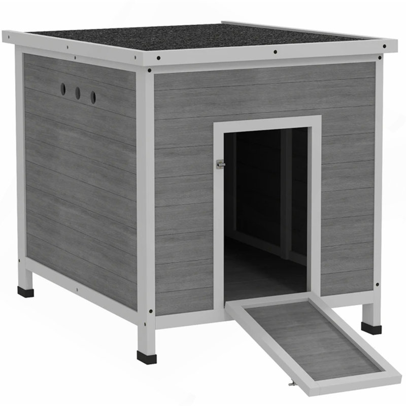 Cage de bois en bois avec toit ouvrable, plancher amovible, portes doubles, 25 po x 32 po x 30 po