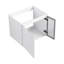 Meuble-lavabo mural 24 po, 2 portes à fermeture douce, meuble-lavabo blanc brillant et 1/2 porte en verre gris, contreplaqué - évier exclu
