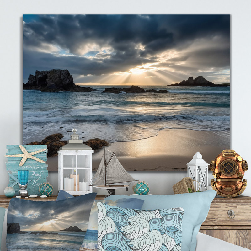 Magnifique baie de Porthcothan I sur une photographie en métal, H 12 po x l 20 po x P 1 po