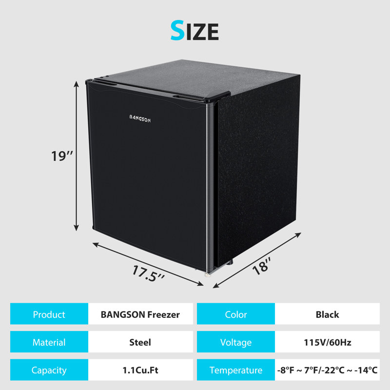 Mini-congélateur compact à une porte BANGson, Black