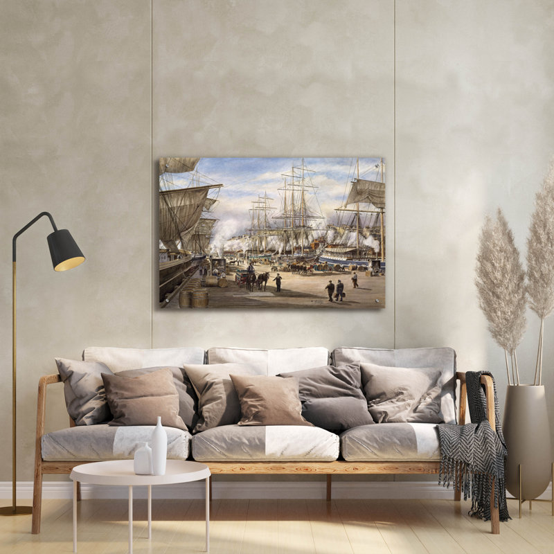 «The Green St. Wharf» par Stanton Manolakas, H 24 po x l 36 po x P 0,2 po