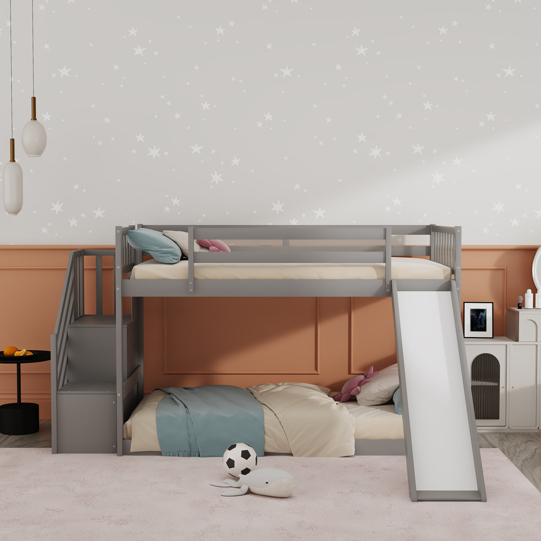 Gorkis Kids Twin Over Twin Bunk Bed Harriet Bee Bed Frame 