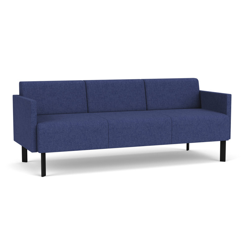 Luxe Lounge Reception Sofa, Black Steel, Archetype Admiral
