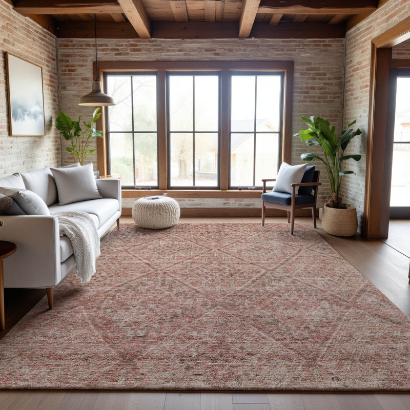 Premium Machine Washable Gurubaksh AMF1148 Moroccan Rug, Rectangle 9 pi x 12 pi